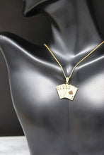 Load image into Gallery viewer, CaliRoseJewelry 10k Lucky Royal Flush of Spades Poker Hand Pendant Necklace