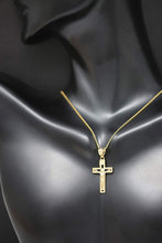 Load image into Gallery viewer, 10k Gold INRI Crucifix Cross Catholic Jesus Pendant Necklace 1.12&quot;