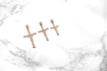 Load image into Gallery viewer, CaliRoseJewelry 10k Rose Gold Jesus on The Cross Crucifix Textured Pendant Necklace