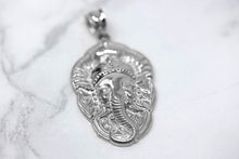 Load image into Gallery viewer, CaliRoseJewelry Sterling Silver Hindu Lord Ganesh Ganesha Head Elephant Hindu God of Fortune Charm Pendant Necklace