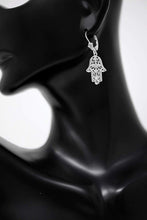Load image into Gallery viewer, CaliRoseJewelry 14k Yellow Gold Hamsa Hand Cubic Zirconia Pendant Necklace and Earrings Set