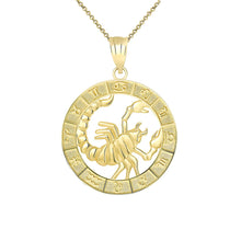 Load image into Gallery viewer, CaliRoseJewelry 10k Yellow Gold Zodiac Pendant Necklace