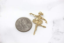 Load image into Gallery viewer, CaliRoseJewelry 10k Gold Ballerina Dancer Ballet Girl Woman Charm Pendant Necklace