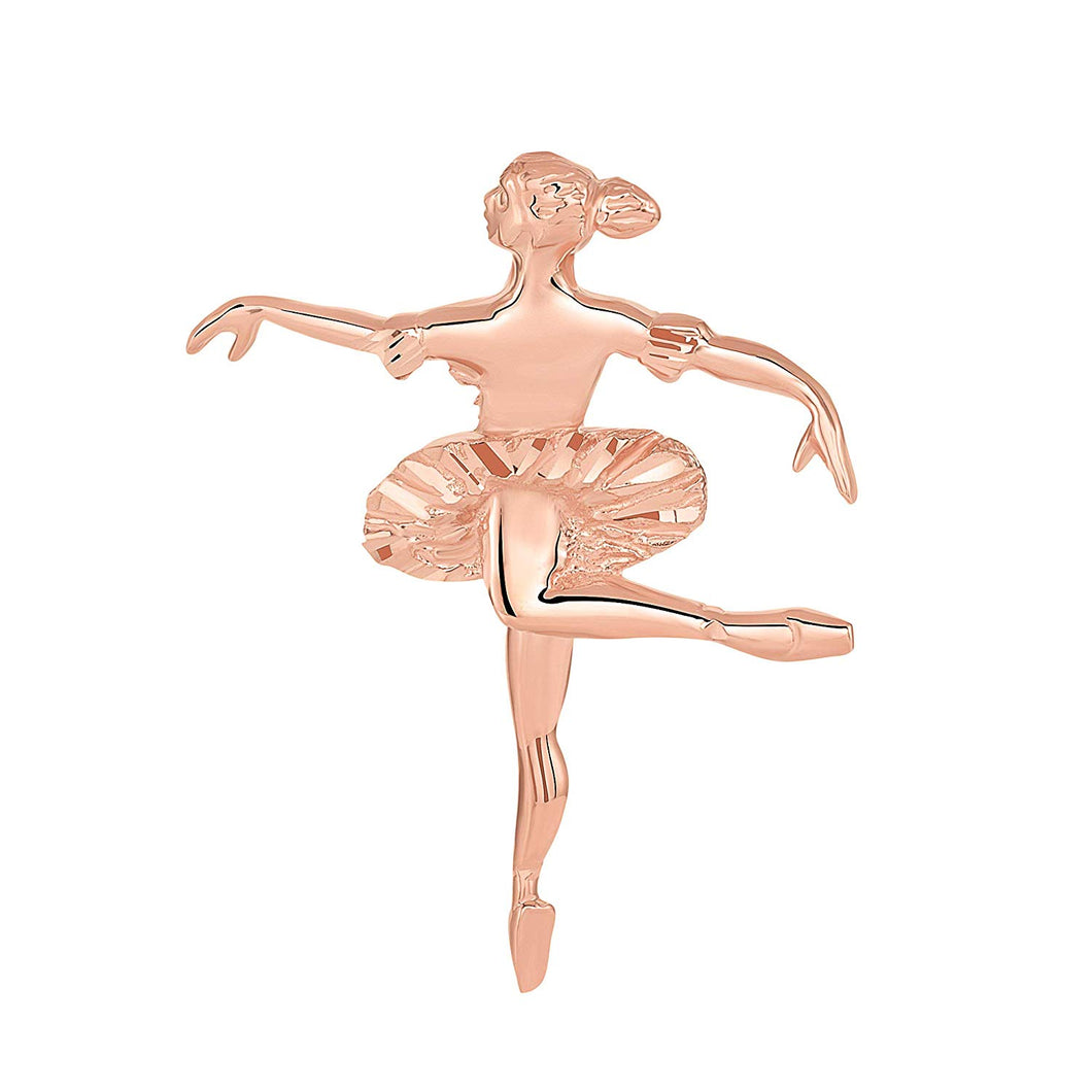 CaliRoseJewelry 10k Gold Ballerina Dancer Ballet Girl Woman Charm Pendant