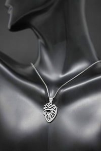 CaliRoseJewelry Sterling Silver Anatomical Heart Nurse Doctor Charm Pendant Necklace