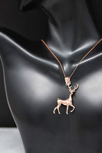 Load image into Gallery viewer, CaliRoseJewelry 10k Gold Christmas Santa Reindeer Deer Antlers Charm Pendant Necklace
