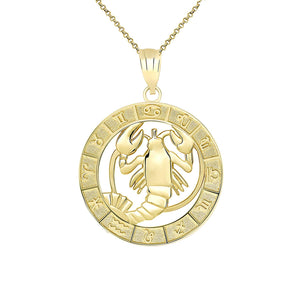 CaliRoseJewelry 10k Yellow Gold Zodiac Pendant Necklace