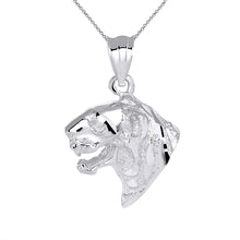 Load image into Gallery viewer, CaliRoseJewelry Sterling Silver Tiger Head Charm Pendant Necklace