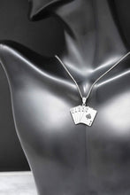 Load image into Gallery viewer, CaliRoseJewelry Sterling Silver Lucky Royal Flush of Spades Poker Hand Pendant Necklace