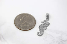 Load image into Gallery viewer, CaliRoseJewelry Sterling Silver Filigree Seahorse Charm Pendant Necklace