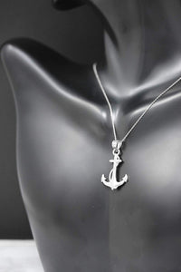 CaliRoseJewelry 10k Anchor Nautical Rope Sailor Navy Charm Pendant Necklace