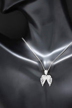Load image into Gallery viewer, CaliRoseJewelry Sterling Silver Silver Feather Dainty Angel Double Wing Cubic Zirconia Pendant Necklace