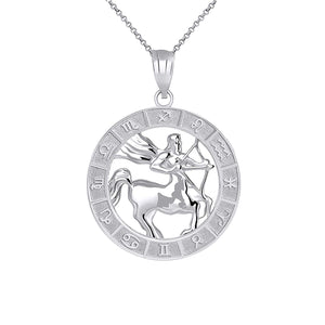 CaliRoseJewelry Sterling Silver Zodiac Pendant Necklace
