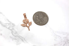 Load image into Gallery viewer, CaliRoseJewelry 10k Rose Stem Charm Pendant