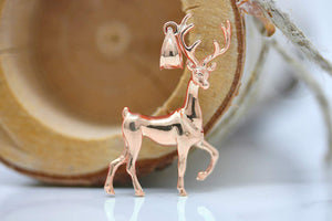 CaliRoseJewelry 10k Gold Christmas Santa Reindeer Deer Antlers Charm Pendant