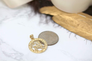 CaliRoseJewelry 14k Yellow Gold Zodiac Pendant Necklace