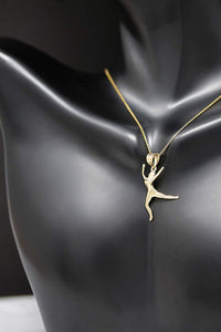 CaliRoseJewelry 14k Gold Celebrating Life Dancing Girl Woman Charm Pendant Necklace