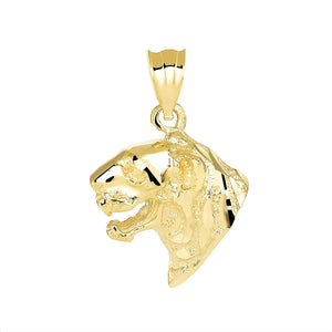 CaliRoseJewelry 14k Gold Tiger Head Charm Pendant