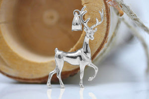 CaliRoseJewelry 10k Gold Christmas Santa Reindeer Deer Antlers Charm Pendant