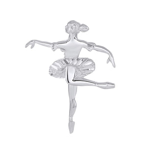 CaliRoseJewelry Sterling Silver Ballerina Dancer Ballet Girl Woman Charm Pendant