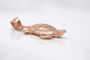 CaliRoseJewelry 14k Gold Lucky Honu Sea Turtle Tortoise Longevity Charm Pendant Necklace