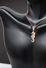 Load image into Gallery viewer, CaliRoseJewelry 14k Filigree Seahorse Charm Pendant Necklace