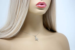 CaliRoseJewelry 10k Rose Stem Charm Pendant Necklace