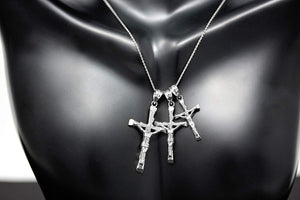 CaliRoseJewelry 10k White Gold Jesus on The Cross Crucifix Textured Pendant Necklace