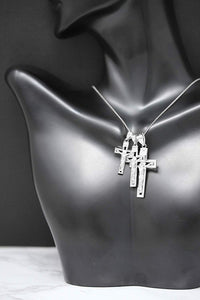 14k White Gold INRI Crucifix Cross Catholic Jesus Pendant Necklace