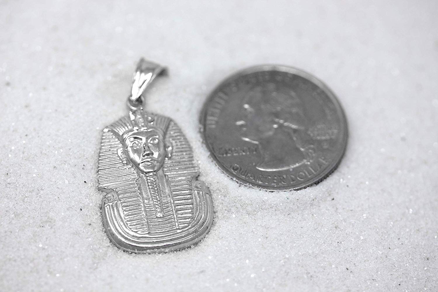 CaliRoseJewelry Sterling Silver Egyptian Pharaoh King TUT Pendant Neck