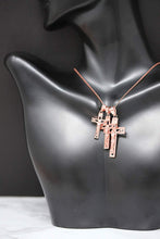Load image into Gallery viewer, 14k Rose Gold INRI Crucifix Cross Catholic Jesus Pendant Necklace