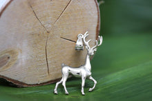 Load image into Gallery viewer, CaliRoseJewelry Sterling Silver Christmas Santa Reindeer Deer Antlers Charm Pendant