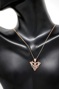 CaliRoseJewelry 10k Gold Crescent Moon Celtic Triquetra Trinity Knot Pendant Necklace