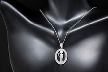 Load image into Gallery viewer, CaliRoseJewelry 14k Gold Santa Muerte Oval Charm Pendant Necklace