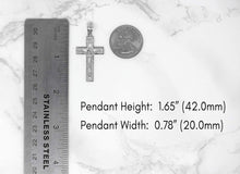 Load image into Gallery viewer, 10k Gold INRI Crucifix Cross Catholic Jesus Pendant Necklace 1.65&quot;