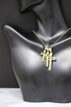 Load image into Gallery viewer, 10k Yellow Gold INRI Crucifix Cross Catholic Jesus Pendant Necklace
