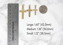 Load image into Gallery viewer, 14k Yellow Gold INRI Crucifix Cross Catholic Jesus Pendant Necklace