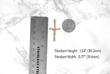 Load image into Gallery viewer, CaliRoseJewelry Rose Gold Jesus on The Cross Crucifix Textured Pendant