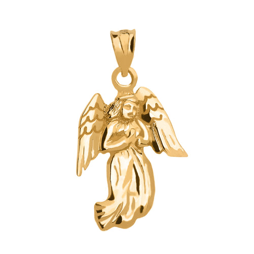 Praying Angel Pendant in Gold - solid gold, solid gold jewelry, handmade solid gold jewelry, handmade jewelry, handmade designer jewelry, solid gold handmade designer jewelry, chic jewelry, trendy jewelry, trending jewelry, jewelry that's trending, handmade chic jewelry, handmade trendy jewelry, mod-chic jewelry, handmade mod-chic jewelry, designer jewelry, chic designer jewelry, handmade designer, affordable jewelry