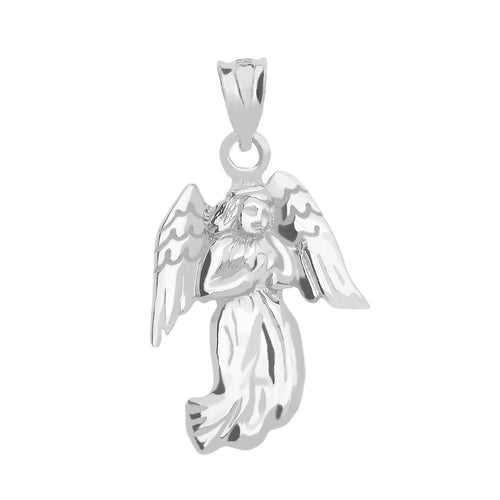 Praying Angel Pendant in Sterling Silver - solid gold, solid gold jewelry, handmade solid gold jewelry, handmade jewelry, handmade designer jewelry, solid gold handmade designer jewelry, chic jewelry, trendy jewelry, trending jewelry, jewelry that's trending, handmade chic jewelry, handmade trendy jewelry, mod-chic jewelry, handmade mod-chic jewelry, designer jewelry, chic designer jewelry, handmade designer, affordable jewelry