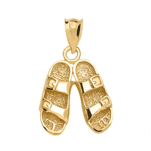 Hawaiian Sandals Pendant in Gold