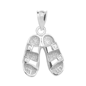 Hawaiian Sandals Pendant in Sterling Silver