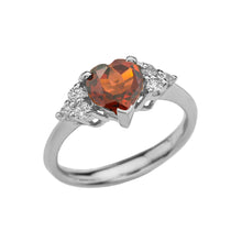 Load image into Gallery viewer, Heart Shaped Birthstone Ring in Sterling Silver - solid gold, solid gold jewelry, handmade solid gold jewelry, handmade jewelry, handmade designer jewelry, solid gold handmade designer jewelry, chic jewelry, trendy jewelry, trending jewelry, jewelry that&#39;s trending, handmade chic jewelry, handmade trendy jewelry, mod-chic jewelry, handmade mod-chic jewelry, designer jewelry, chic designer jewelry, handmade designer