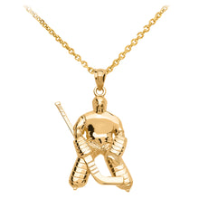 Load image into Gallery viewer, Hockey Goalie Player Pendant in Gold