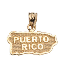 Load image into Gallery viewer, Puerto Rico Pendant in Gold - solid gold, solid gold jewelry, handmade solid gold jewelry, handmade jewelry, handmade designer jewelry, solid gold handmade designer jewelry, chic jewelry, trendy jewelry, trending jewelry, jewelry that&#39;s trending, handmade chic jewelry, handmade trendy jewelry, mod-chic jewelry, handmade mod-chic jewelry, designer jewelry, chic designer jewelry, handmade designer, affordable jewelry