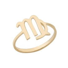 Load image into Gallery viewer, Zodiac Horoscope Rings in Gold Plain Band