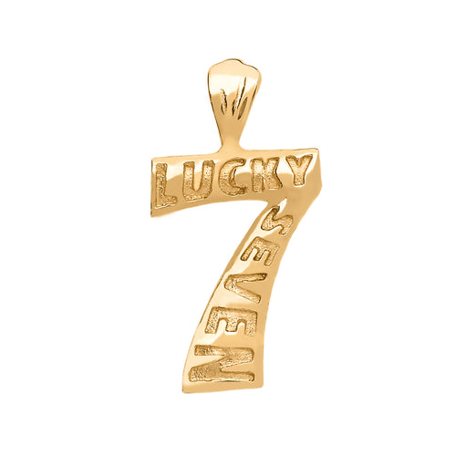 Lucky Seven 7 Pendant In Gold