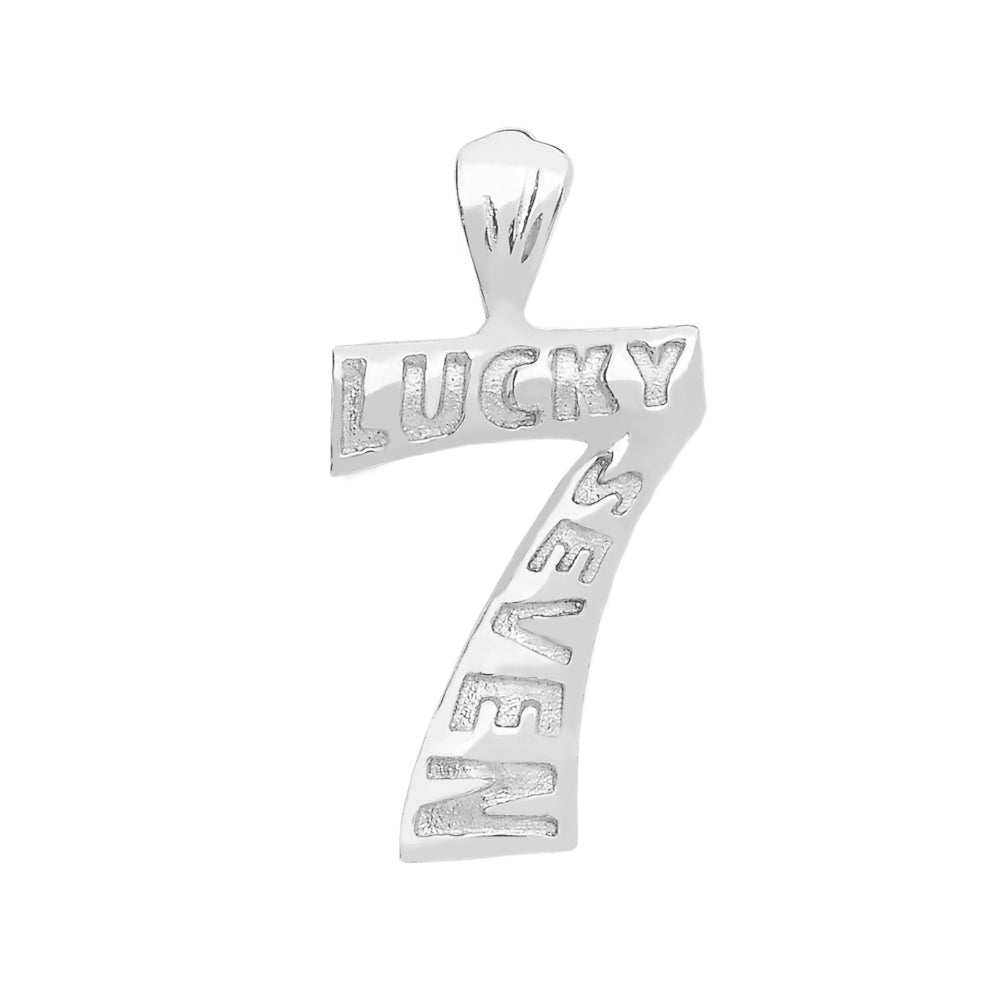 Lucky Seven 7 Pendant In Sterling Silver