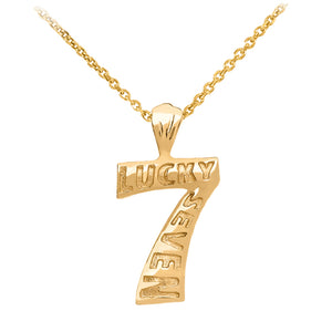 Lucky Seven 7 Pendant In Gold