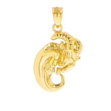 Load image into Gallery viewer, Capricorn Zodiac Goat Animal Pendant Necklace in Gold